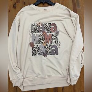 Mama Graphic Cream Sweatshirt - Soft Cozy Pullover